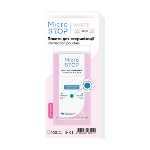 Sacos de esterilização - 100 un. MicroStop, papel craft branco, 100x200 mm