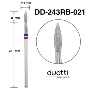 Ponteira Diamantada Duotti - Flama DUO - 2,1 mm - Azul-Vermelha