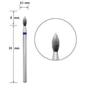 Ponteira Diamantada DUOTTI - Lágrima/Gota - 2,1mm - Azul