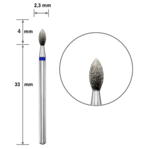 Ponteira Diamantada DUOTTI - Lágrima/Gota - 2,3mm - Azul