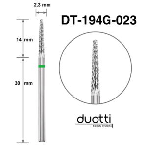Ponteira (broca) de Tungstênio DUOTTI - CÓNICA - Verde