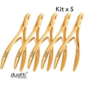 Kit de 5 Alicates profissionais para cutícula Duotti - DELUXE-01-5