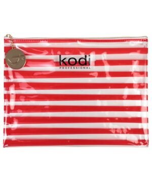 Bolsa de cosméticos Kodi Professional transparente com listras Vermelhas