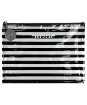 Bolsa de cosméticos Kodi Professional transparente com listras Pretas